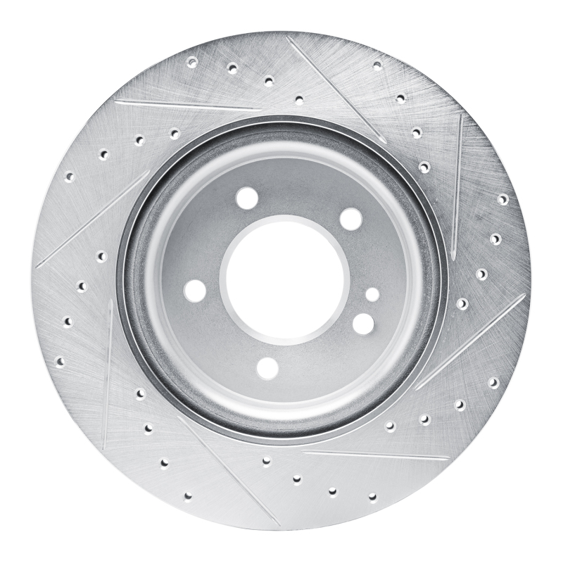 Mercedes-Benz G580 Brake Rotor (1) - Rear Left - R1 Concepts - Drilled & Slotted - Silver - `19-`25